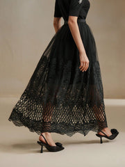 Isabella Vintage Lace Hollow-Out Elegant Skirt