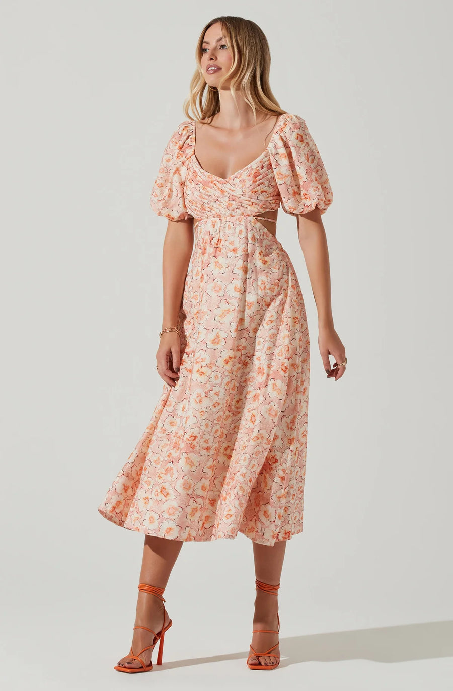 Talina Floral Cutout Midi Dress