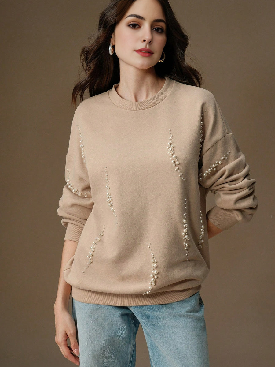 Isabella Studded Crew Neck Knitted Sweatshirt