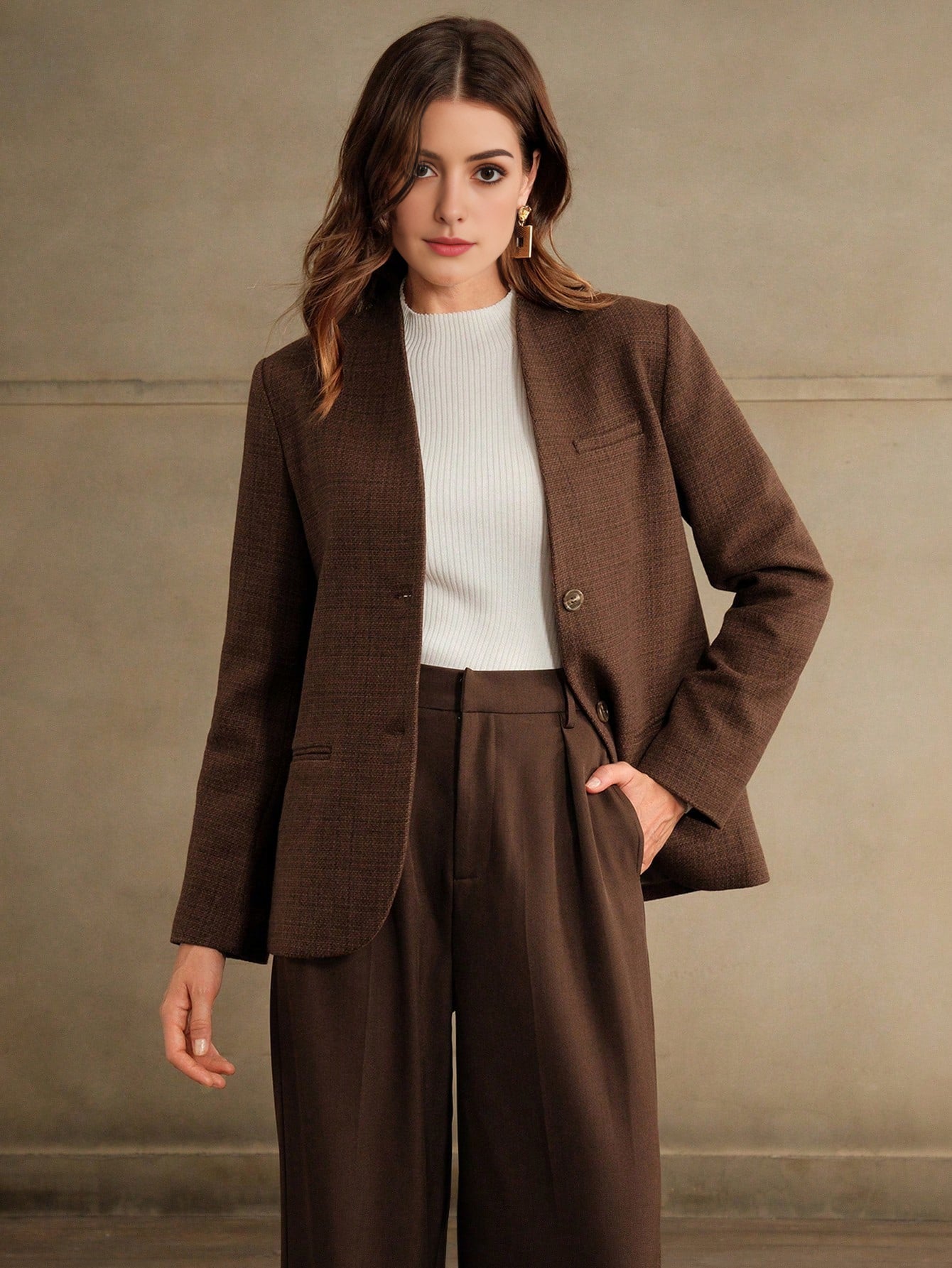 Isabella Vintage Retro Thick Woolen Sophisticated Blazer