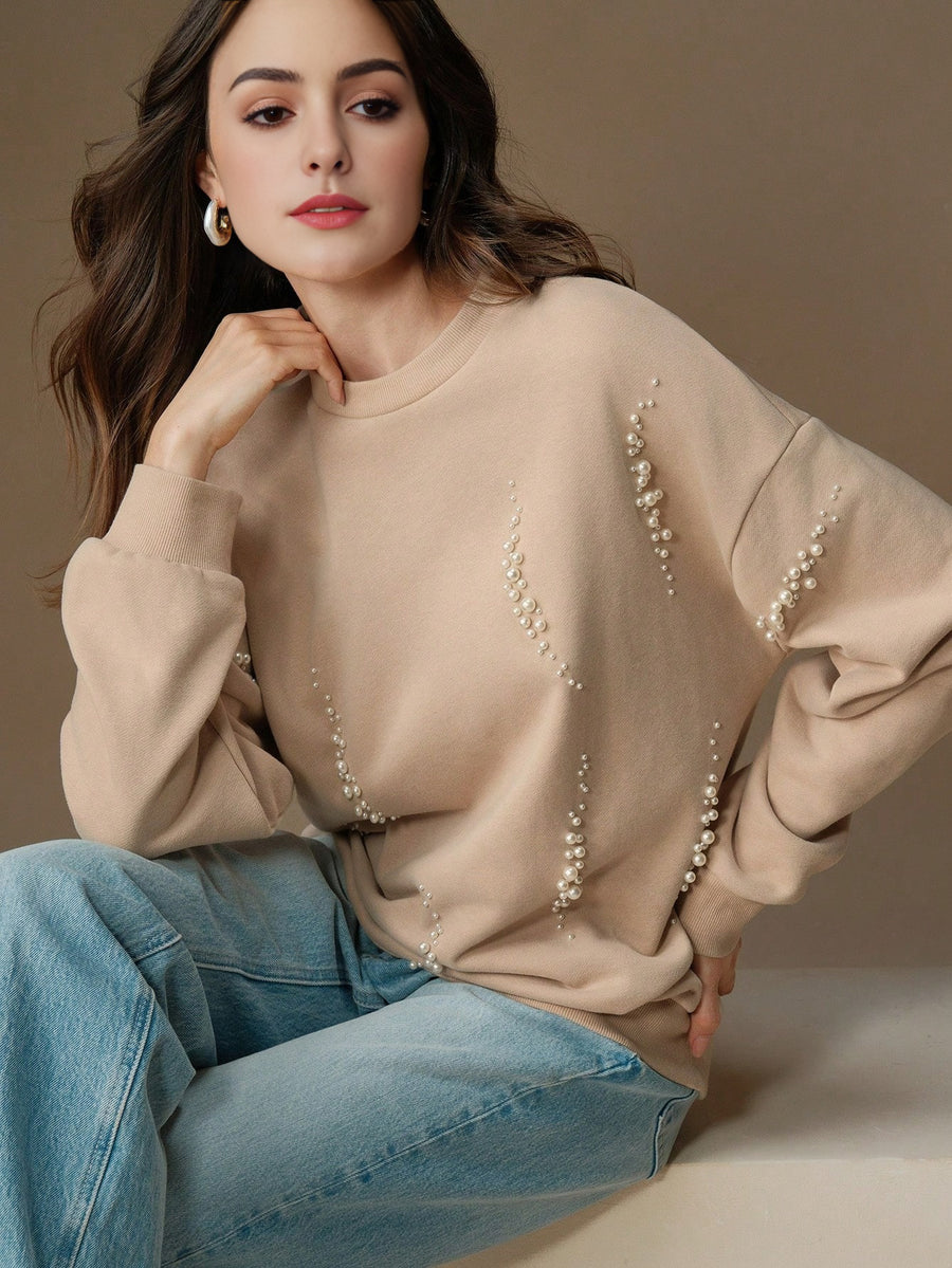 Isabella Studded Crew Neck Knitted Sweatshirt