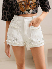 Isabella Premium Rhinestone Design Versatile Shorts