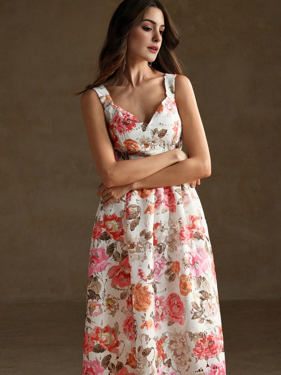 Isabella Ditsy Floral Beach Vacation Cami Dress