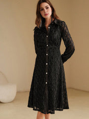 Isabella Lace Collar Long Sleeve Casual Resort Dress