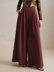 Isabella Stylish Pleated Loose Wide Leg Pants