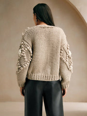 Isabella Crew Neck Long Sleeve Thick Knitted Loose Casual Sweater Jacket