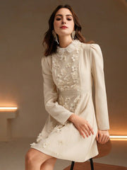 Isabella Lace High-End Embroidery Pearl Design Dress