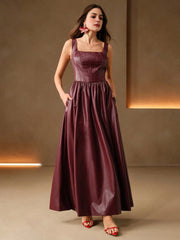 Isabella Pleated Waist Slimming Elegant Dress