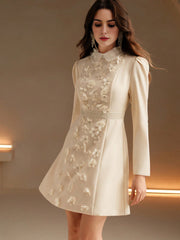 Isabella Lace High-End Embroidery Pearl Design Dress