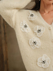 Isabella Luxury Accessories 3D Applique Elegant Cardigan