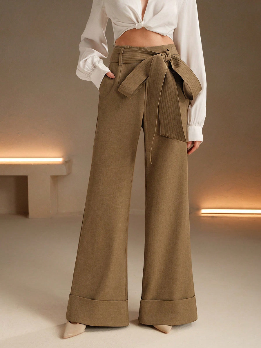 Isabella Fashionable High Waist Wide Leg Pants