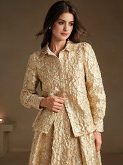 Isabella Vintage Style Elegant Long Sleeve Jacquard Shirt