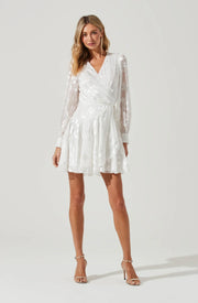 Aja Burnout Wrap Front Mini Dress - Redstitch