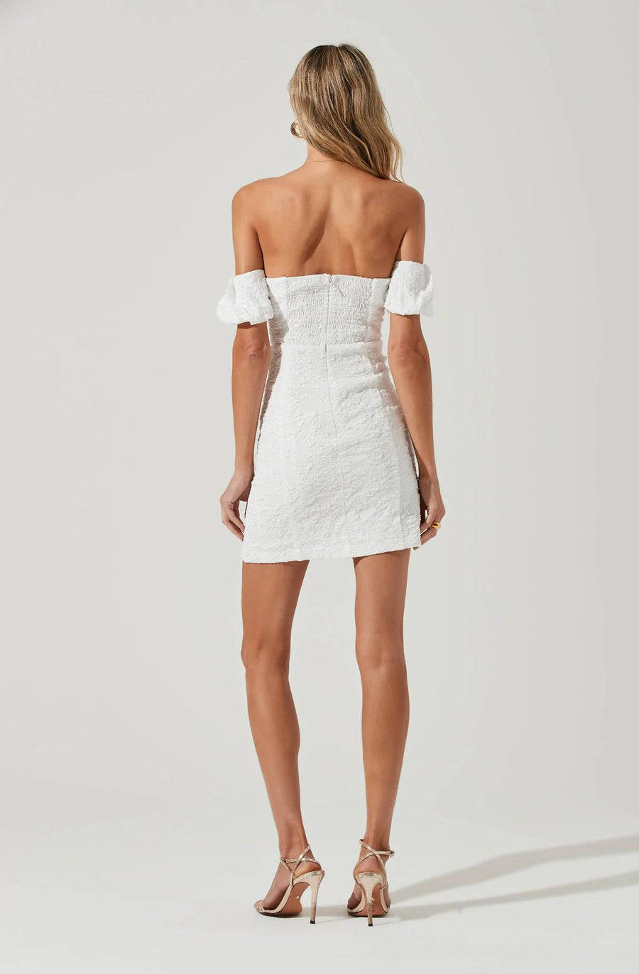 Raina Off Shoulder Crinkle Mini Dress - Redstitch