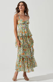 Midsummer Floral Tiered Midi Dress - Redstitch