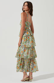 Midsummer Floral Tiered Midi Dress - Redstitch