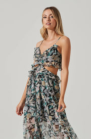 Palace Floral Cutout Ruffle Maxi Dress