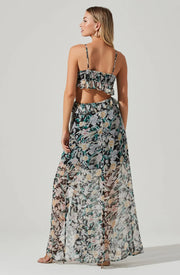 Palace Floral Cutout Ruffle Maxi Dress