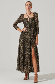 Lovestruck Floral Halter Maxi Dress - Redstitch