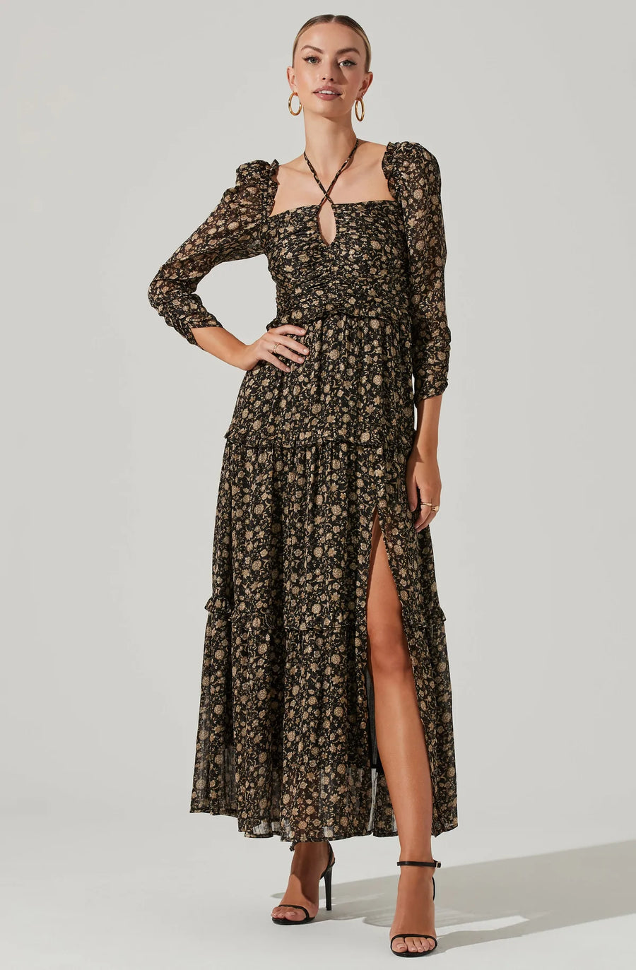 Lovestruck Floral Halter Maxi Dress - Redstitch