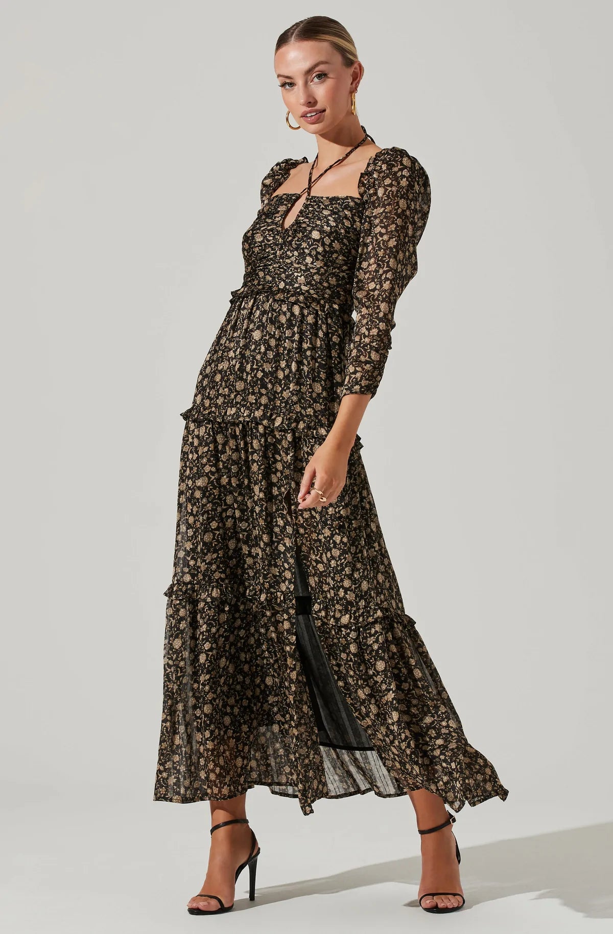 Lovestruck Floral Halter Maxi Dress - Redstitch