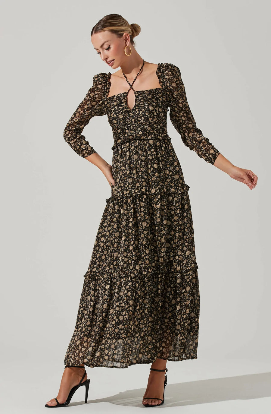 Lovestruck Floral Halter Maxi Dress - Redstitch