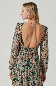 Francesca Floral Open Back Maxi Dress