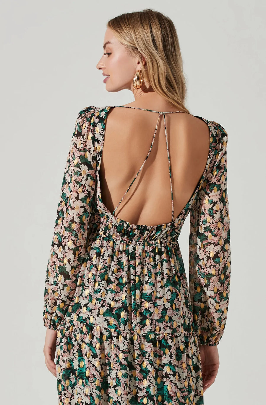 Francesca Floral Open Back Maxi Dress