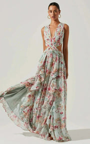 Noya Floral Cutout Maxi Dress