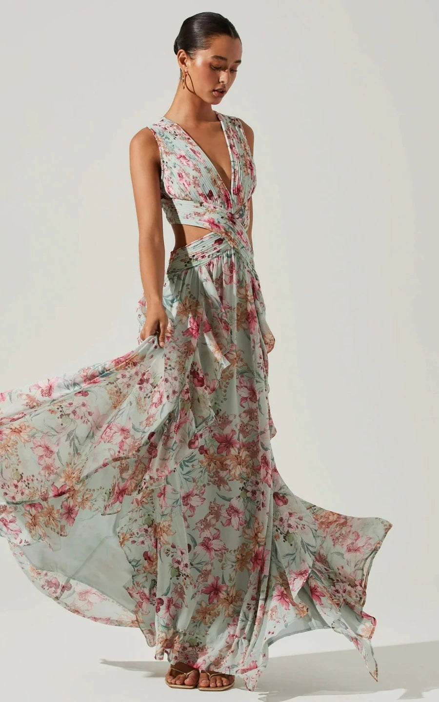 Noya Floral Cutout Maxi Dress