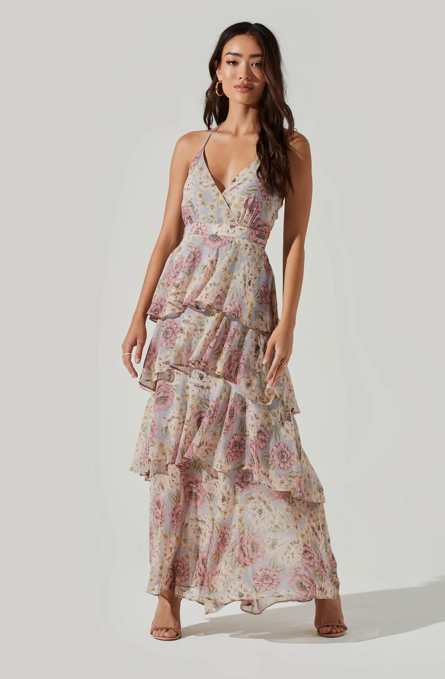 Rosan Floral Tiered Ruffle Maxi Dress