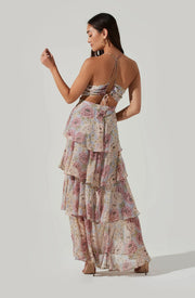 Rosan Floral Tiered Ruffle Maxi Dress