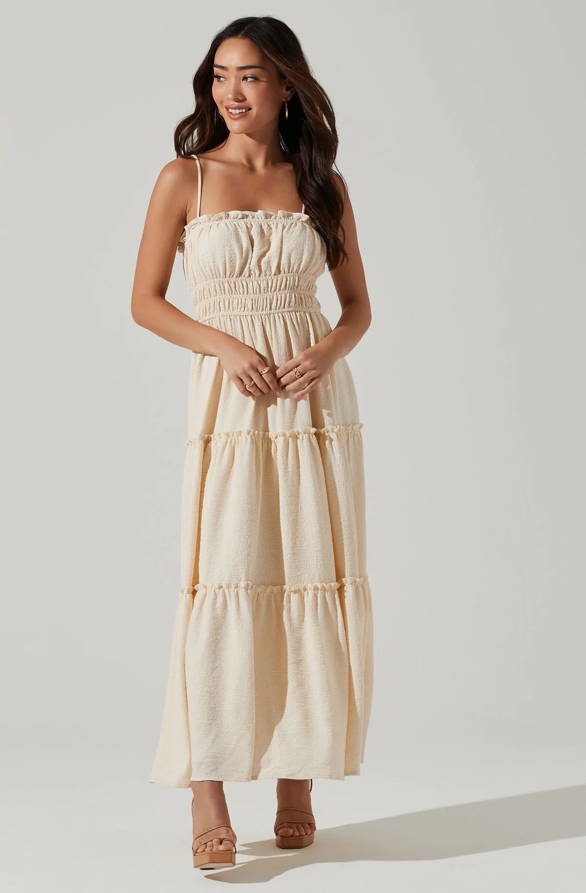 Smocked Crinkle Maxi Dress - Redstitch